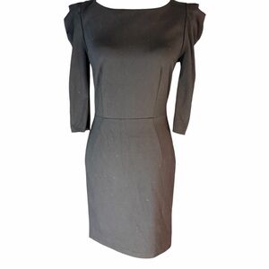 BB Dakota Black Sheath Dress Sz. Small-NWOT Sheer Back Exposed Gold Zipper